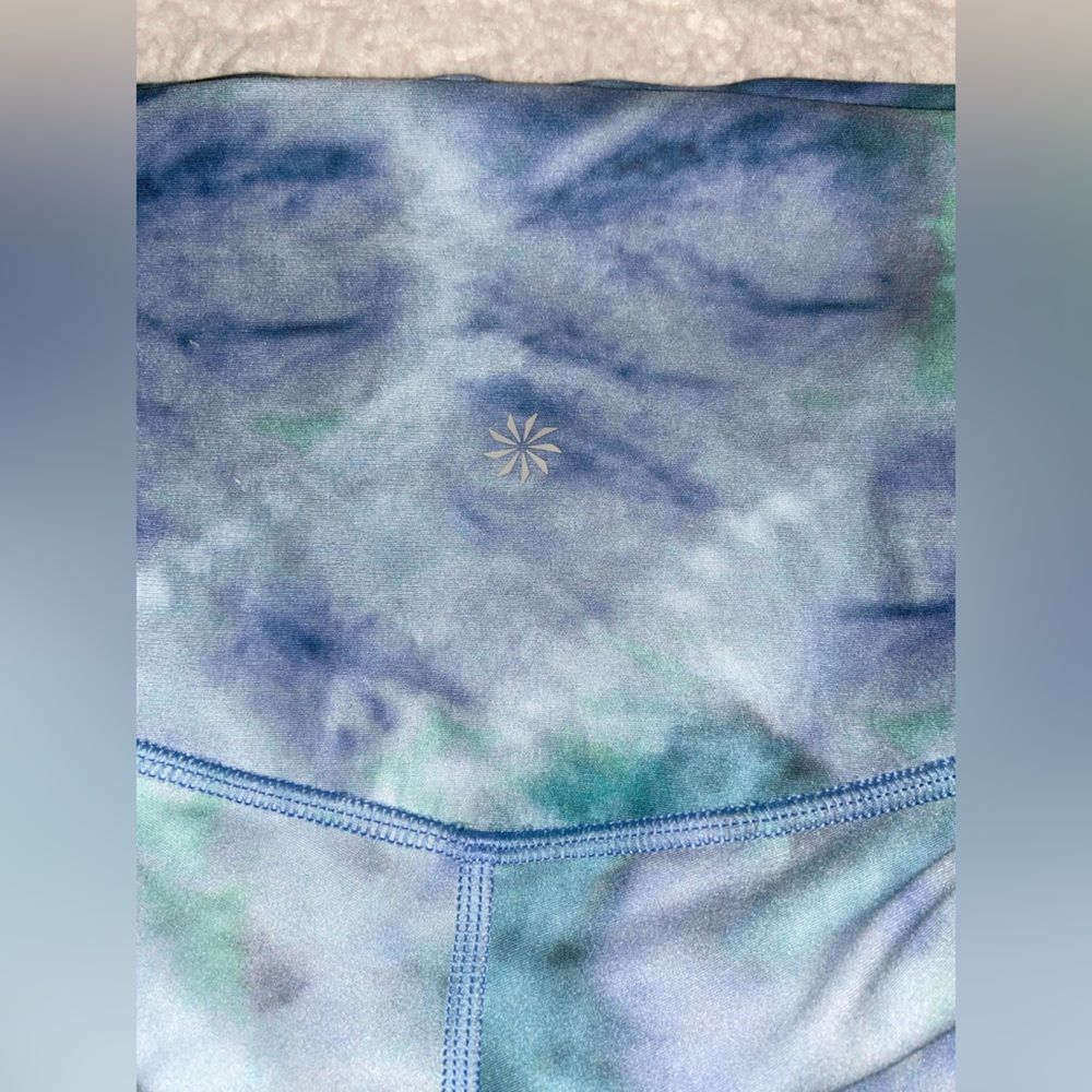 Athleta Blue-Green Tie-Dye Leggings - Picture 6 of 8